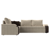 Угловой диван Николь (микровельвет бежевый коричневый) - Изображение 4